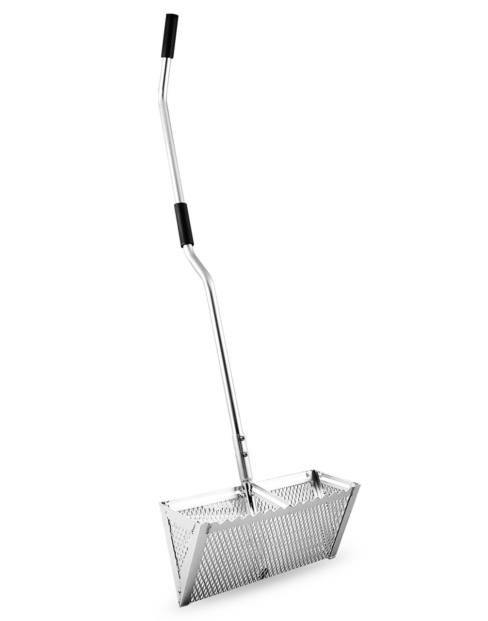Exact Design Sand Flea Rake, Anodized Aluminum One Piece Strong 52” Long Handle, 16-Inches Wide Basket, Sharp Teeth, Curved Handle Design [Revision Version]